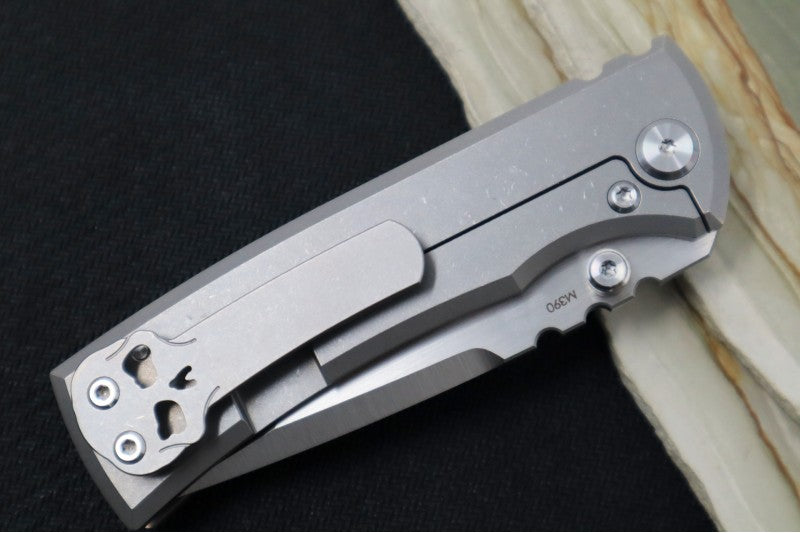 Chaves Knives Redencion Street - Full Titanium Handle / Stonewashed Finish / Tanto Blade / M390 Steel