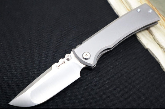 Chaves Knives Redencion Street - Full Titanium Handle / Stonewashed Finish / Drop Point Blade / M390 Steel