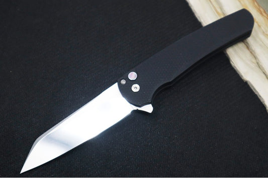 Pro Tech Malibu - Reverse Tanto / Mirror-Polished Blade / Black Textured Aluminum Handle 5208