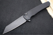 Pro Tech Malibu Flipper Operator - 20CV Steel / Reverse Tanto in Black DLC Finsh / Black Aluminum Handle / Tritium Inlay Button 5203-OPERATOR - Northwest Knives
