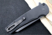 Pro Tech Malibu Flipper Operator - 20CV Steel / Reverse Tanto in Black DLC Finsh / Black Aluminum Handle / Tritium Inlay Button 5203-OPERATOR - Northwest Knives