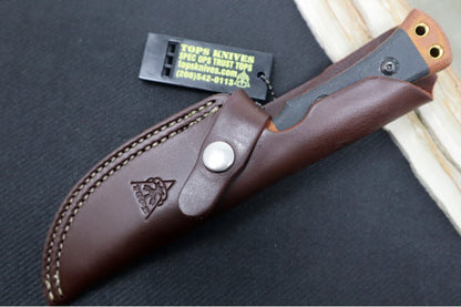 Tops Woodcraft - 1095 Steel / Tan & Black Micarta Handle / Kydex Sheath WC-01