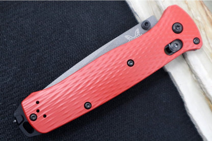 Benchmade 537SGY-1 Bailout Custom - Fire Red Cerakote Aluminum Handle / M4 Steel / Tanto Partial Serrated Blade