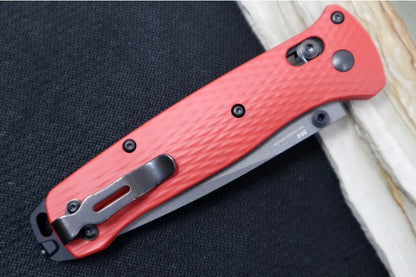 Benchmade 537SGY-1 Bailout Custom - Fire Red Cerakote Aluminum Handle / M4 Steel / Tanto Partial Serrated Blade