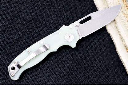 Demko Knives AD 20.5 - Textured Natural G-10 Handle / Stonewashed Clip Point Blade / CPM-S35VN Steel