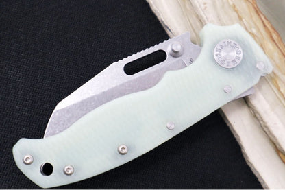 Demko Knives AD 20.5 - Textured Natural G-10 Handle / Stonewashed Sharkfoot Blade / CPM-S35VN Steel