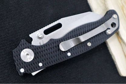 Demko Knives AD 20.5 - Textured Black G-10 Handle / Stonewashed Sharksfoot Blade / CPM-S35VN Steel