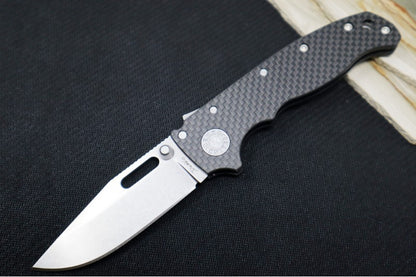Demko Knives AD 20.5 - Black Carbon Fiber Handle / Stonewashed Clip Point Blade / CPM-S35VN Steel
