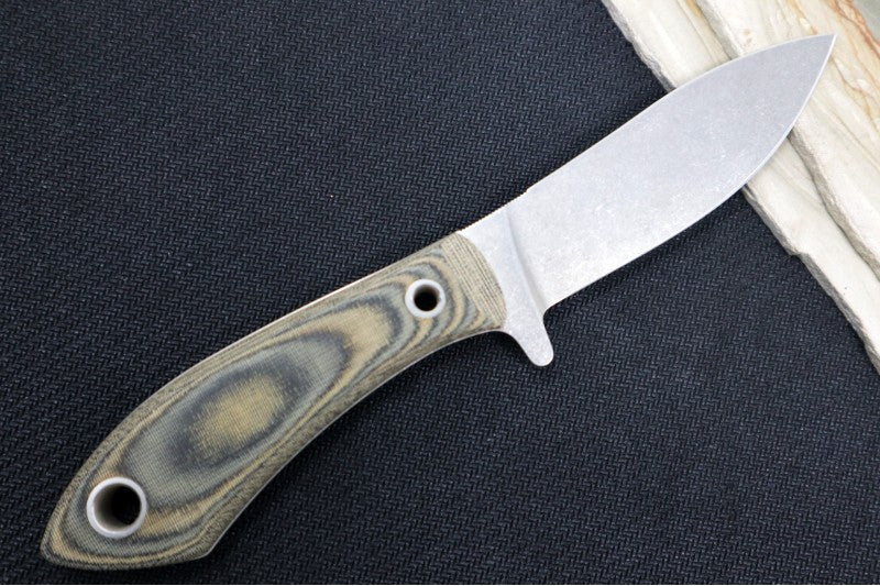 White River Knives Sendero Pack - Black & Olive Drab Linen Micarta Handle - Northwest Knives
