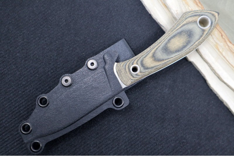 White River Knives Sendero Pack - Black & Olive Drab Linen Micarta Handle - Northwest Knives