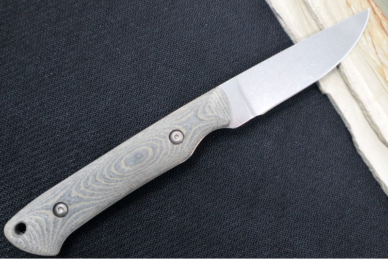 White River Knives Small Game - Black & Olive Drab Linen Micarta handle