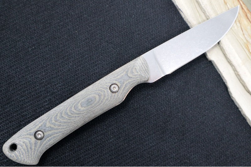 White River Knives Small Game - Black & Olive Drab Linen Micarta handle - Northwest Knives