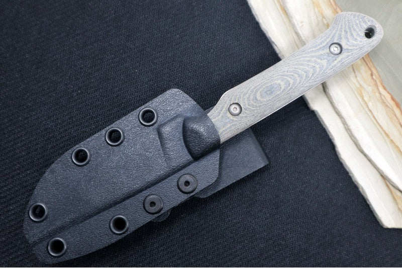White River Knives Small Game - Black & Olive Drab Linen Micarta handle