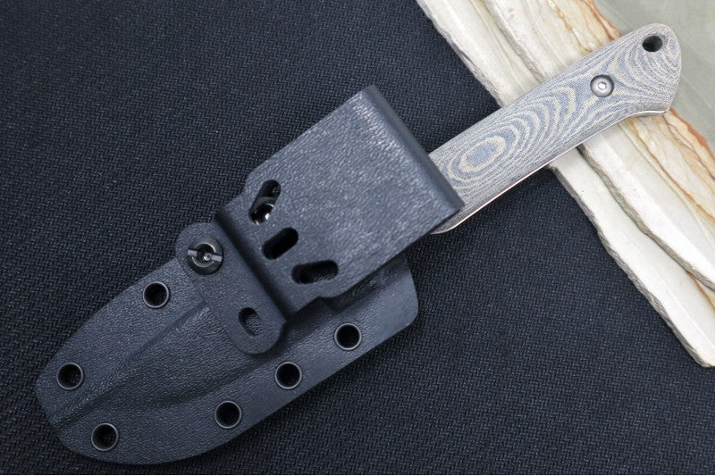 White River Knives Small Game - Black & Olive Drab Linen Micarta handle
