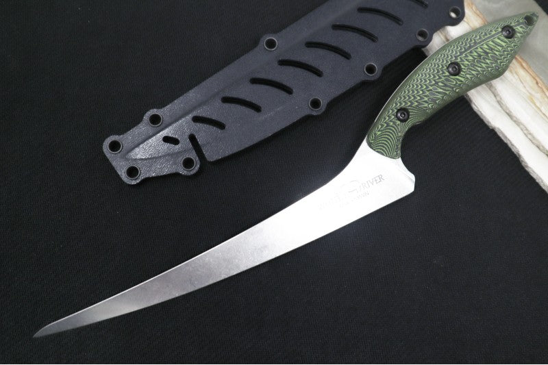 White River Step-Up Fillet 8" - Black/Green G-10 Handle / S35-VN Blade - Northwest Knives