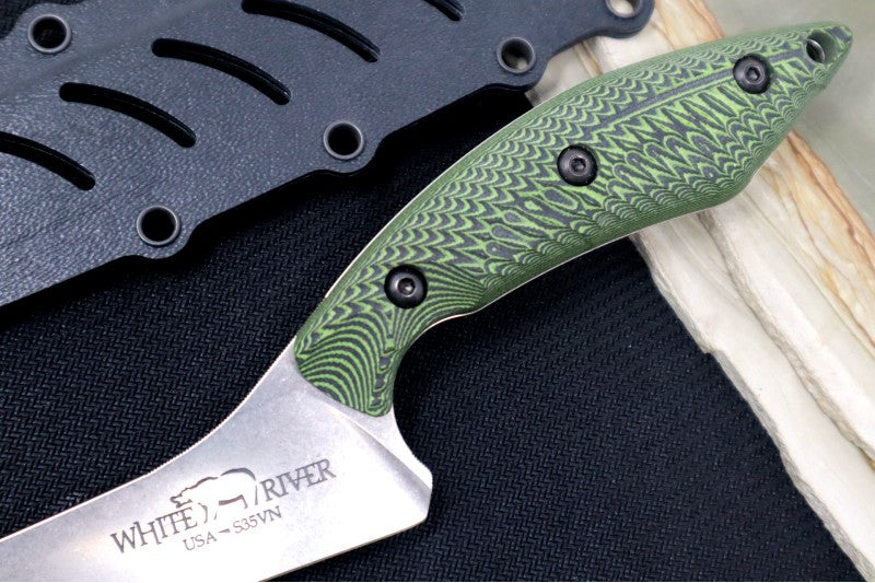 White River Step-Up Fillet 8" - Black/Green G-10 Handle / S35-VN Blade - Northwest Knives