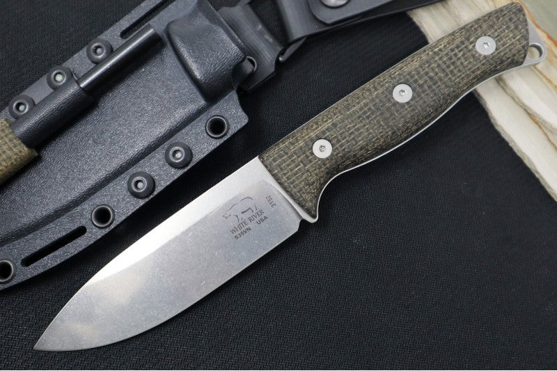 White River Ursus 45 Bushcrafter | Black Burlap Micarta Handle  | Northwest Knives