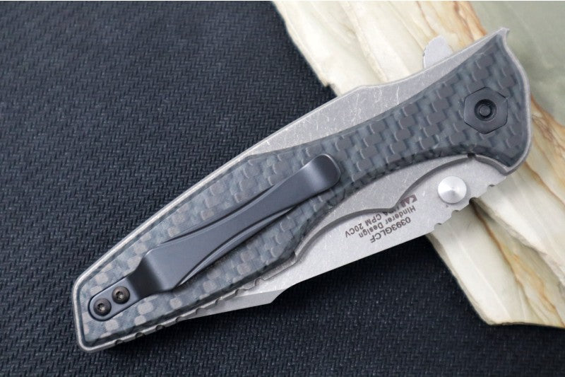 Zero Tolerance 0393GLFC Hinderer Design KVT Flipper - Glow in the Dark Carbon Fiber