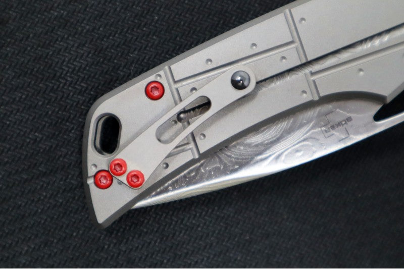 Boker Plus P-51 Damascus - Full Titanium Handle Scales / Chad Nichols P-51 Damascus 01BO910DAM