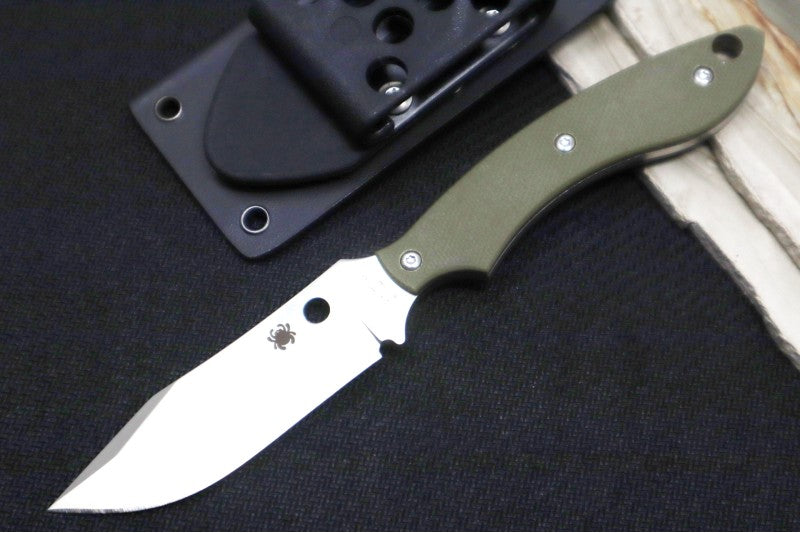 Spyderco Stok - OD Green G-10 Handle / Bowie Blade / 8Cr13MoV Stainless Steel FB49GPOD