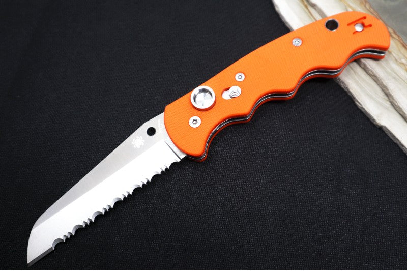 Spyderco Autonomy - Orange G-10 Handle / Satin Serrated Blade / H1 Steel - C165GSOR