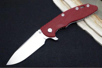 Rick Hinderer Knives Skinny XM-18 - 3.5" Slicer Blade / Stonewash Finish / Red G-10 Handle