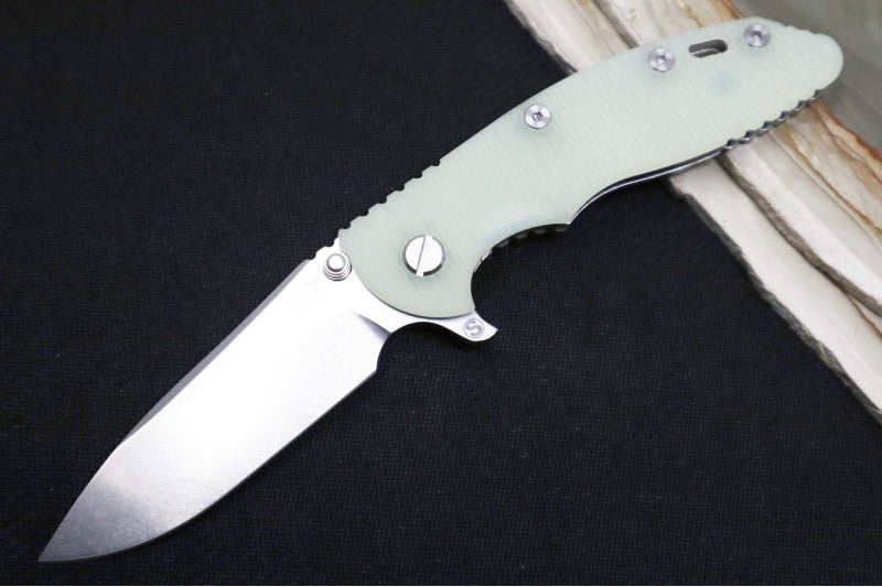 Rick Hinderer Knives Skinny XM-18 - 3.5" Slicer Blade / Stonewash Finish / Translucent G-10 Handle