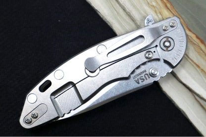 Rick Hinderer Knives Skinny XM-18 - 3.5" Slicer Blade / Stonewash Finish / Translucent G-10 Handle