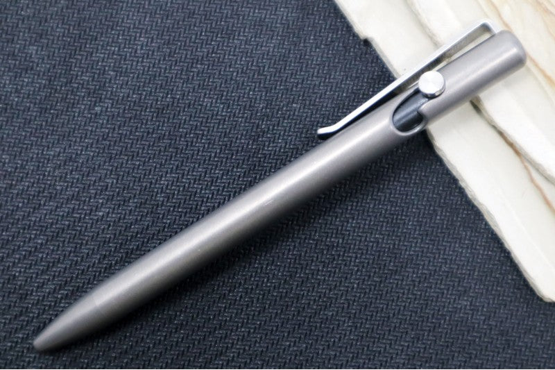 Tactile Turn Smooth Operator Short Pen - Titanium Handle / Titanium Clip