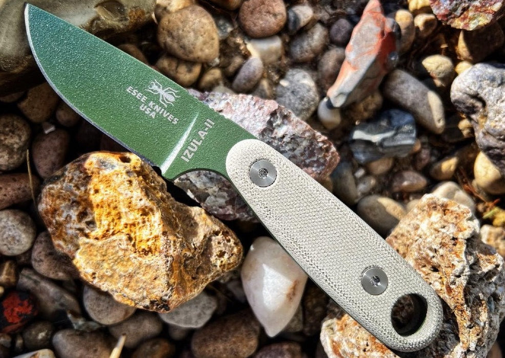 Esee Knives Izula II - Canvas Micarta Handle / 1095 Steel / OD Green Textured Powdered Blade IZULA-II-OD