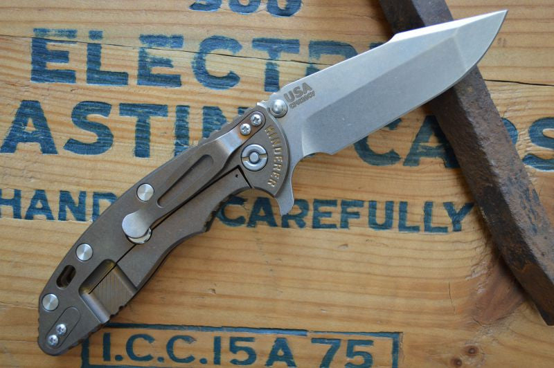 Rick Hinderer Knives XM-18 - 3.5" Stonewashed Spanto Blade - Bronze Anodized - G10 Handle - Northwest Knives