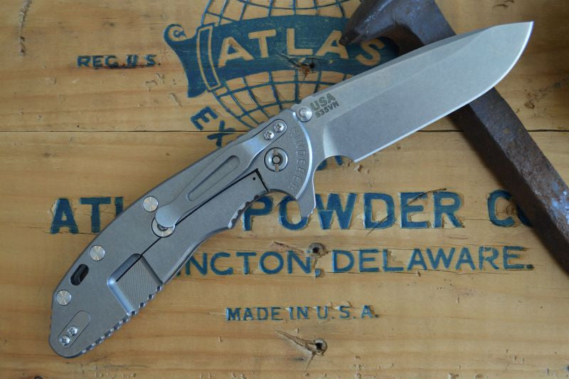 Rick Hinderer Knives XM-24 - 4" Spearpoint Blade - Stonewash Finish (FDE) - Northwest Knives
