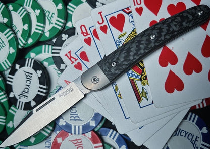 Lionsteel Jack Slip Joint - Black Carbon Fiber Handle / M390 Steel / Clip Point Blade - JK1CF