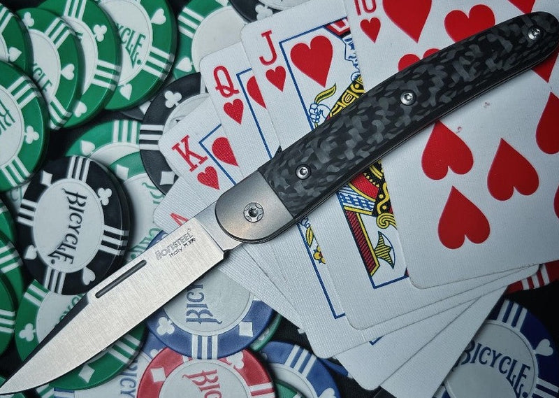 Lionsteel Jack Slip Joint - Black Carbon Fiber Handle / M390 Steel / Clip Point Blade - JK1CF - Northwest Knives