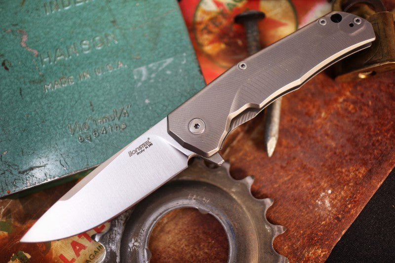 Lionsteel TRE Three Rapid Exchange Bronze Titanium Flipper - TRE-BR - Northwest Knives