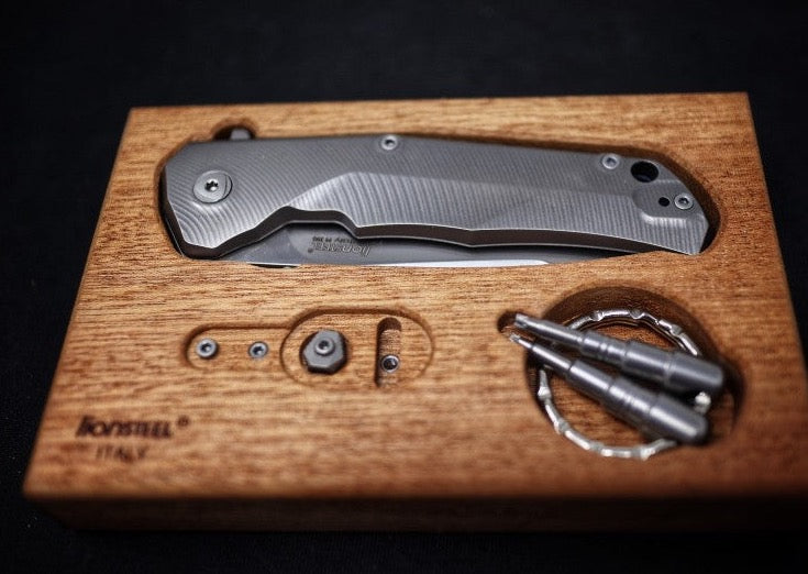 Ultra Smooth Flipper Opening Mechanism Knife | Lionsteel Tre | Grey Titanium Handle | Northwest Knives