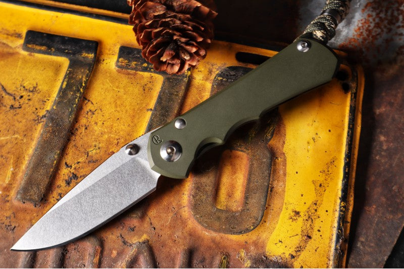 Chris Reeve Knives Large Inkosi NWK Exclusive - Drop Point Blade / CPM-S45VN / OD Green Cerakote Handle / Camo Lanyard with Bead LIN-1136 - Northwest Knives