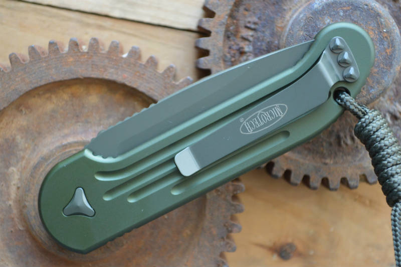 Microtech L.U.D.T - Green Handle / Green Partial Serrated Edge - Automatic Knife - Northwest Knives