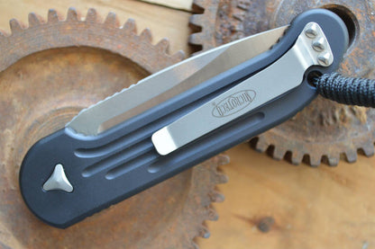 Microtech L.U.D.T - Black Handle / Satin Partial Serrated Edge - Automatic Knife - Northwest Knives
