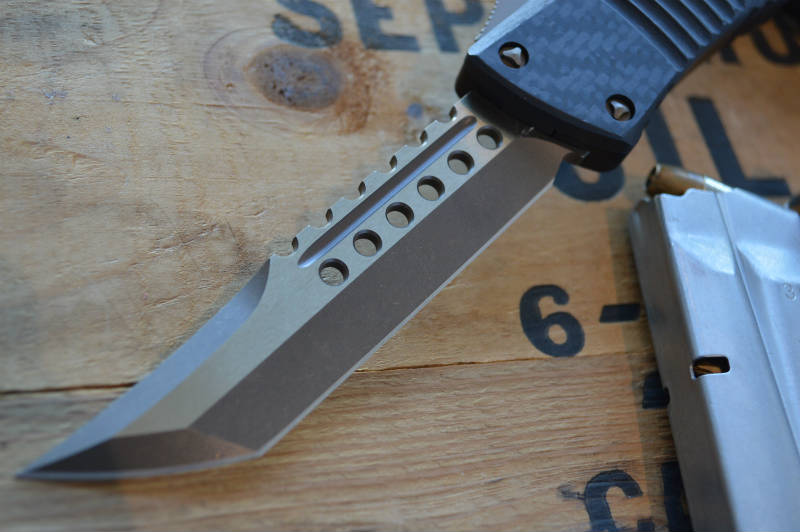 Microtech Combat Troodon OTF - Hellhound / Bronze Blade / CF Top- 219-13CF - Northwest Knives