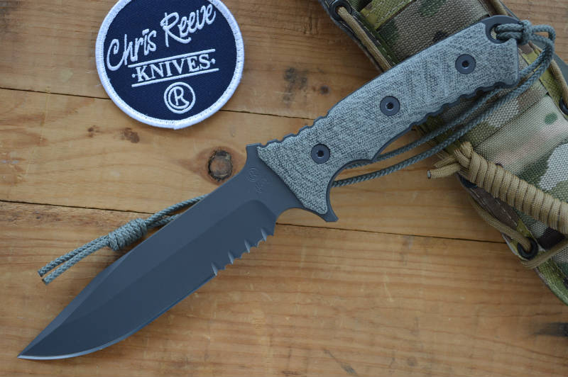 Chris Reeve Knives Pacific 7" Fixed Blade - Partial Serrated Blade - Black - Northwest Knives