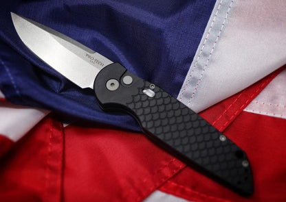 Pro Tech Tactical Response 3 Auto - Black Handle / Fish Scales / Stonewash Maganacut Blade TR-3-MC1