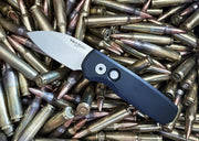 Pro Tech Runt Auto - Black Aluminum Handle / Stonewashed Wharncliffe Blade / CPM-20CV Steel R5101 - Northwest Knives