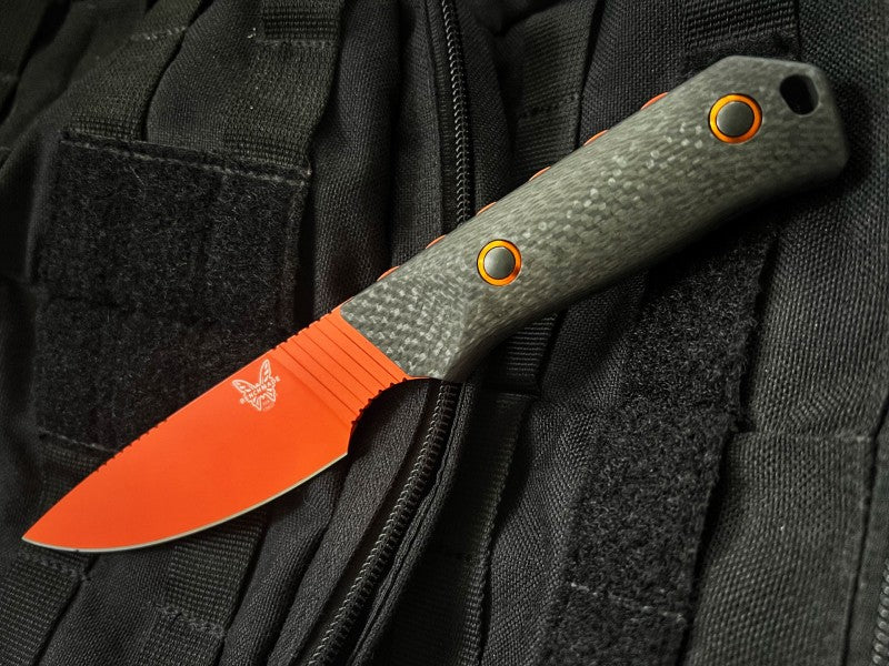 CPM Cruwear Steel With Orange Blade & Black Carbon Fiber Handle | Northwest Knives
