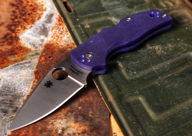 Satin Blade & Dark Blue Handle For Spyderco Native 5 | Northwest Knives