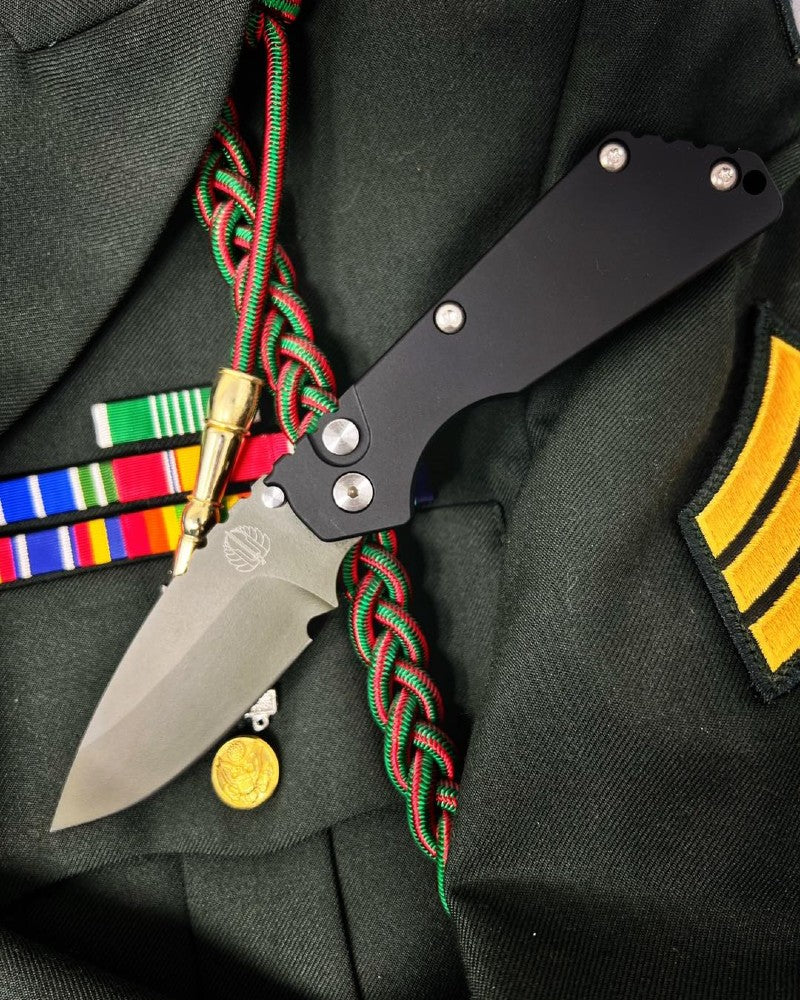 Pro Tech Strider SnG NWK Exclusive - OD Green Cerakoted Blade / 154CM / Black Aluminum Handle / Black DLC Titanium Clip - Northwest Knives