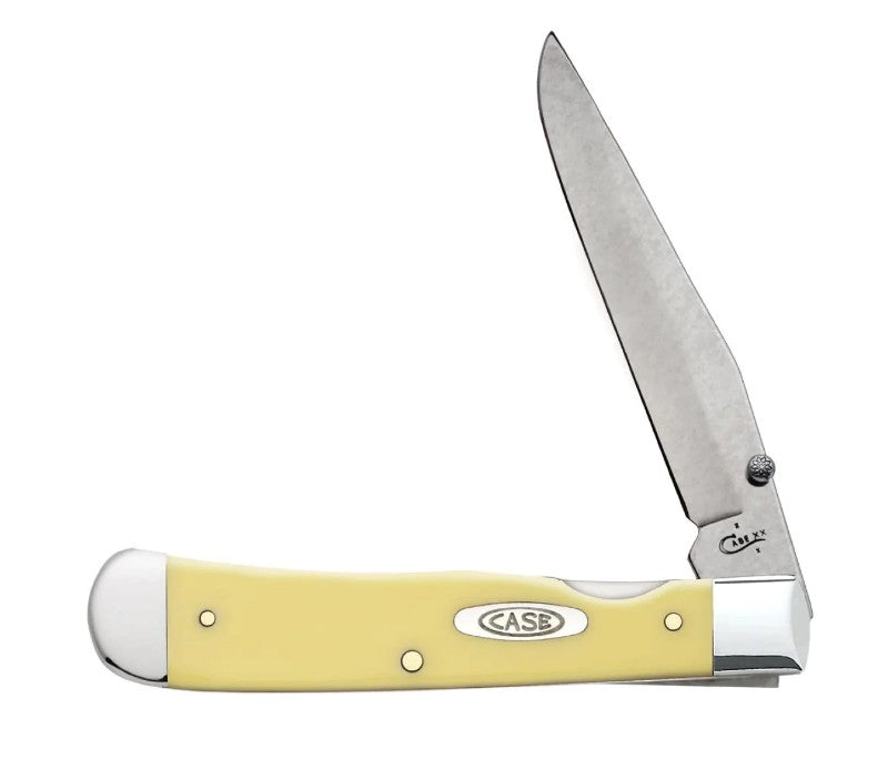 Case Knives Trapperlock - Clip Point Blade / Chrome Vanadium Steel / Yellow Synthetic Handle 00111
