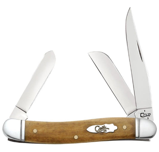 Case Knives Medium Stockman - Clip, Sheepsfoot & Spey Blades / Tru-Sharp Stainless Steel / Smooth Antique Bone Handle 58185