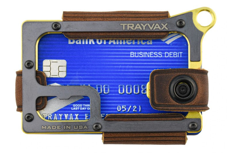 Trayvax Contour Wallet - Bronzed Frame / Mississippi Mud Leather CON-119 - Northwest Knives