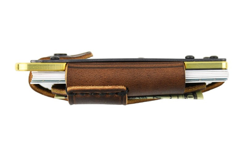 Trayvax Contour Wallet - Bronzed Frame / Mississippi Mud Leather CON-119 - Northwest Knives